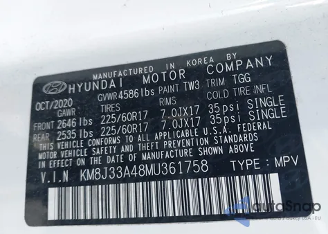 2021 Hyundai Tucson Value from USA, damaged, VIN KM8J33A48MU361758